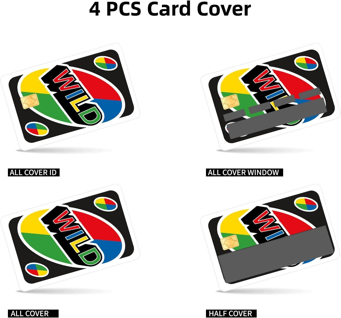 UNO Wild Card Skin (4-Pack) | Funny Game Night Sticker for Credit & Debit Card