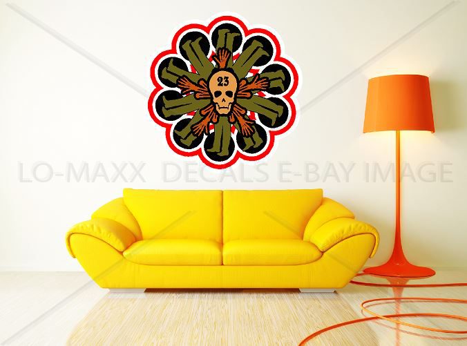 Skull Number 23 Custom Graphic Design Various Sizes Printed Vinyl Sticker