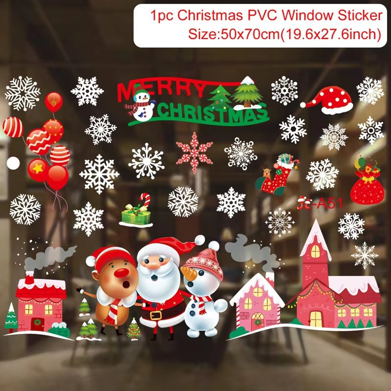 Christmas Window Stickers Christmas Wall Sticker Kids Room Wall Decals Merry Chr