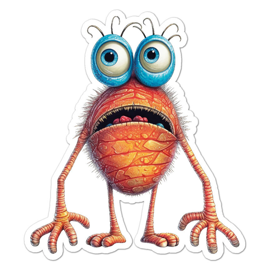Cute Monster, Vinyl Decal Sticker, Indoor Outdoor, 3 Sizes, #9998