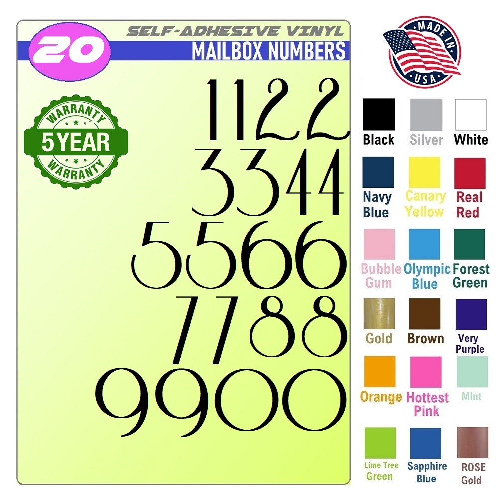 20 Mailbox,Car, Doors, Toolbox,Lockers,Window, Decal MODERN NUMBERS – REISLING
