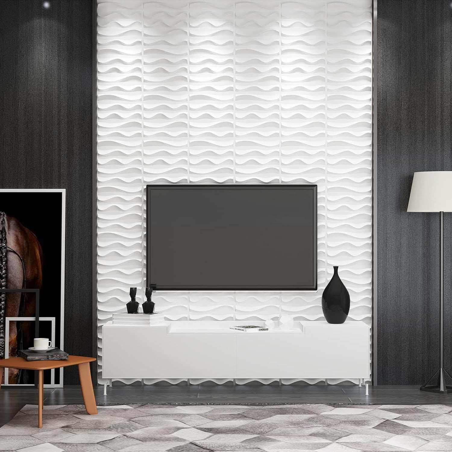 33 Pack 3D Wall Panel for Interior Wall Decor, PVC Textured Accent Wall, Elegant