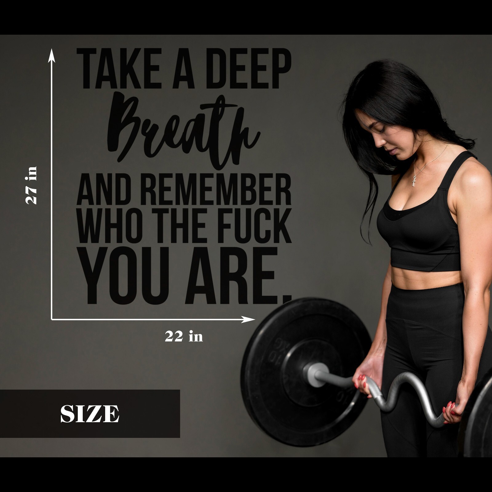 Take a Deep Breath Inspirational Motivational Wall Decal Quote Sticker Gym Decor