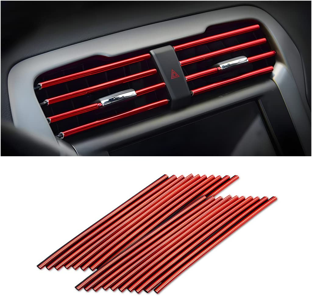 20 Pieces Car Air Conditioner Decoration Strip for Vent Outlet, Universal Waterp