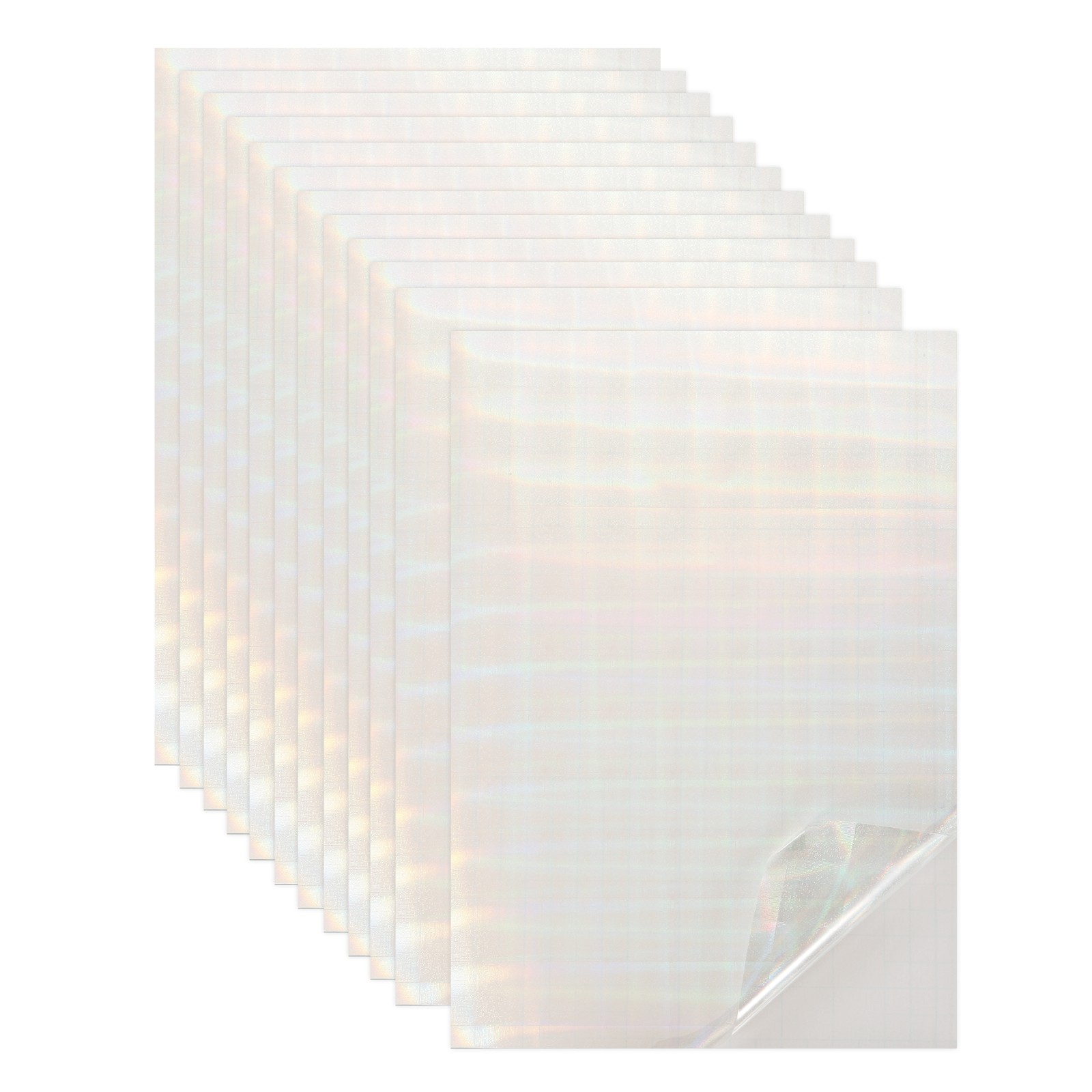 12 Sheets 8.3"x11.7" Holographic Sticker A4 Self-Adhesive Film(Square Dot)
