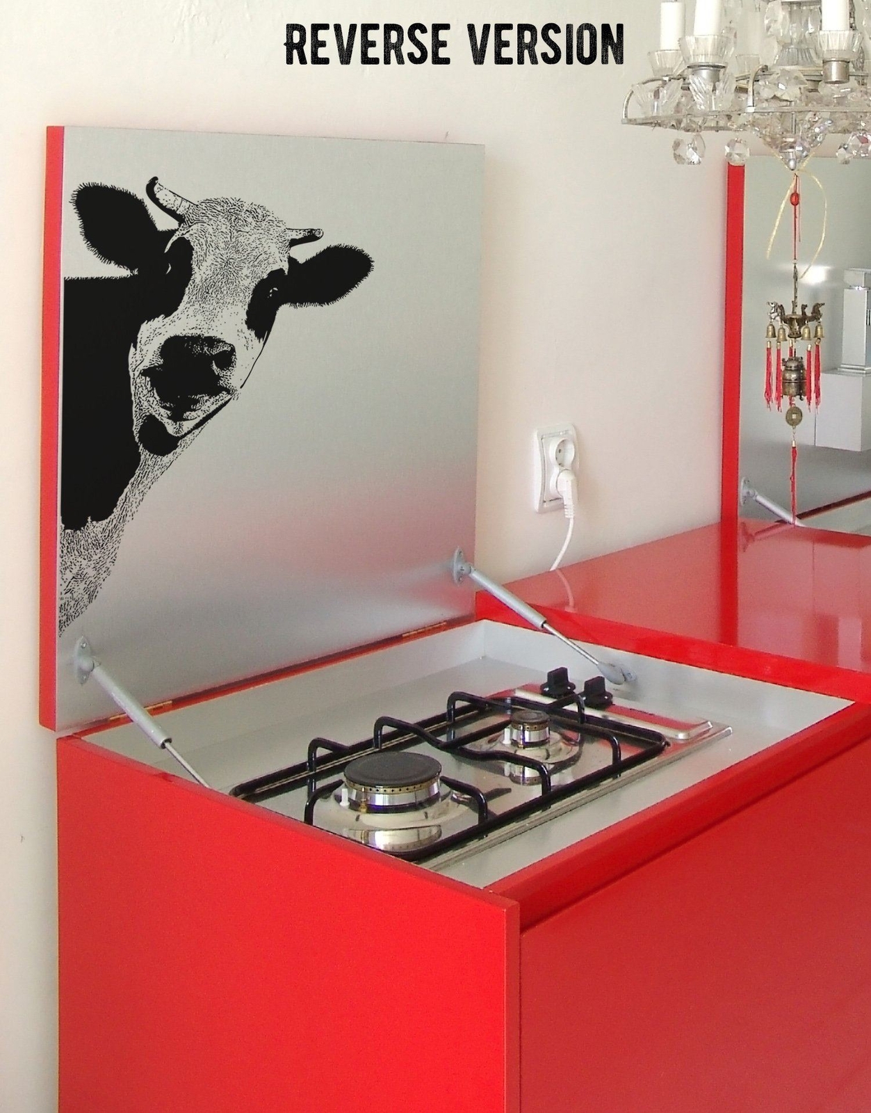 Kitchen Cow Wall Decal Sticker. Dining Room Cow Wall Art. Black Cow. #5476