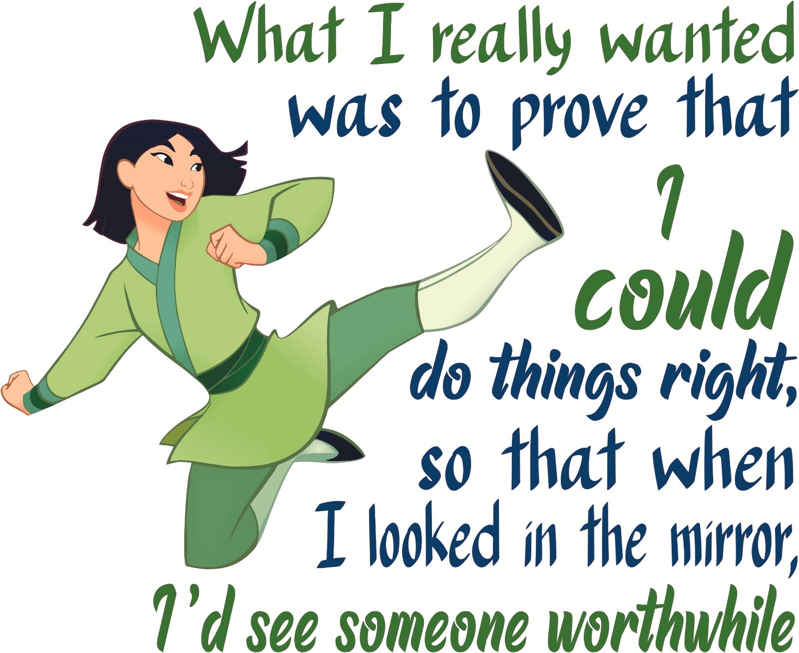 Vinyl Kids Bedroom Mulan Movie Quotes Decor Female Warrior Home Wall Art Decal
