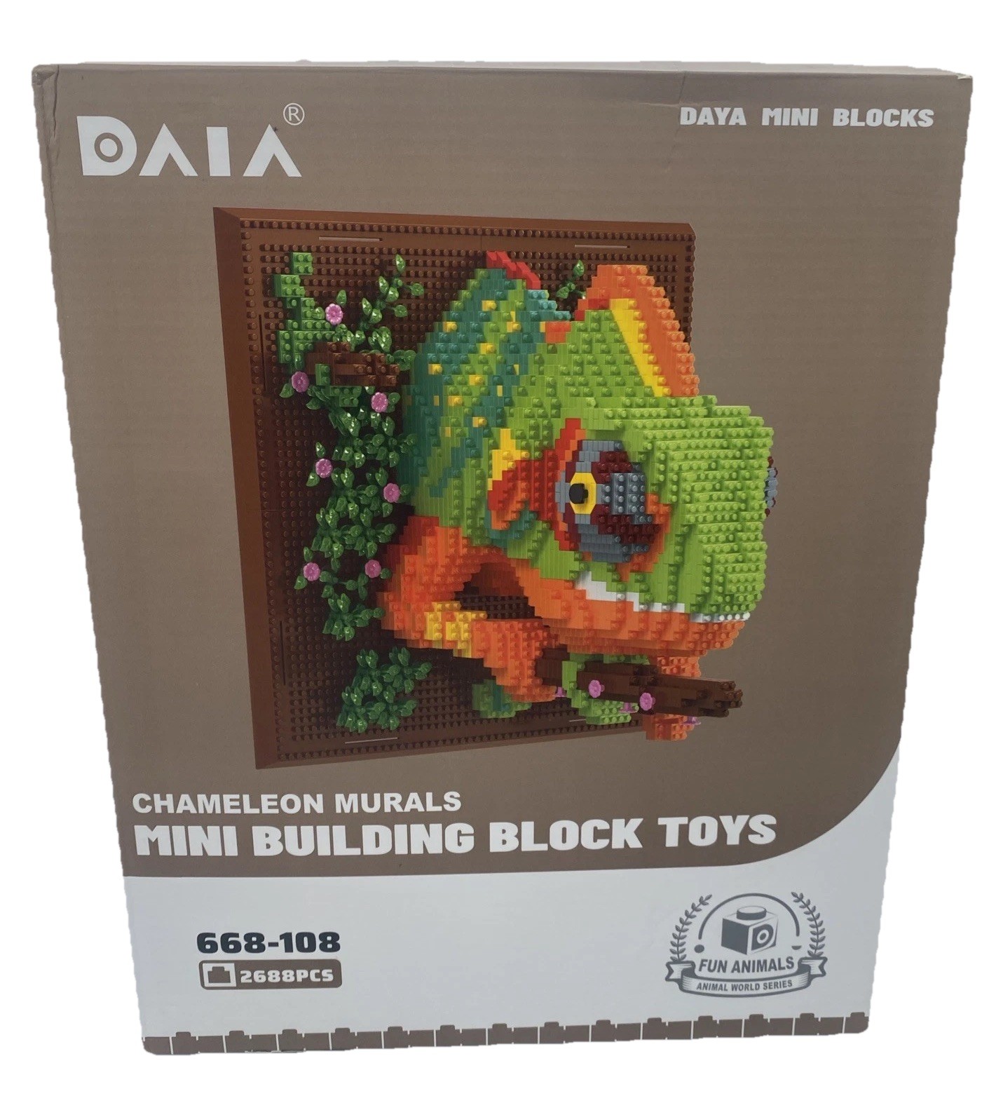 Days Wall Art Chameleon Building Set Mini Building Blocks 668-108 Open Box