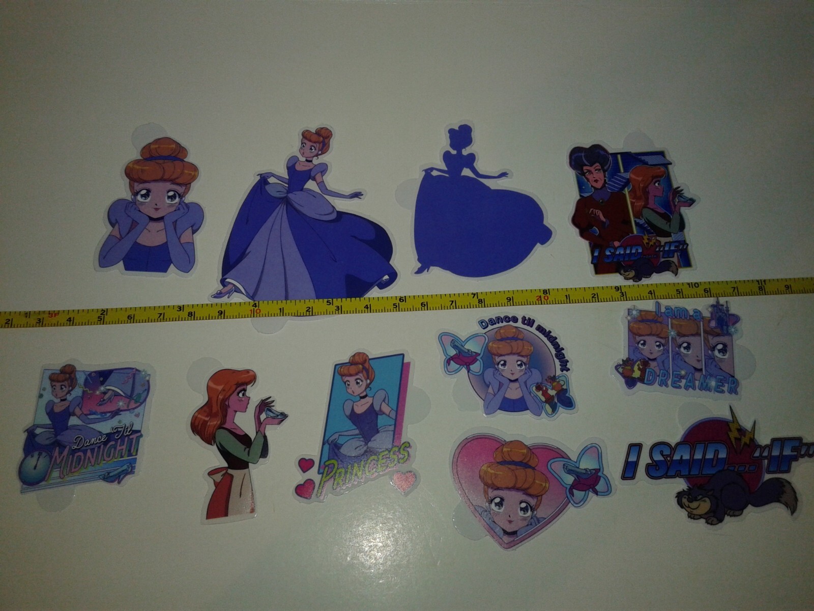 anime-style Disney Princess Cinderella mini vinyl decals lot #1