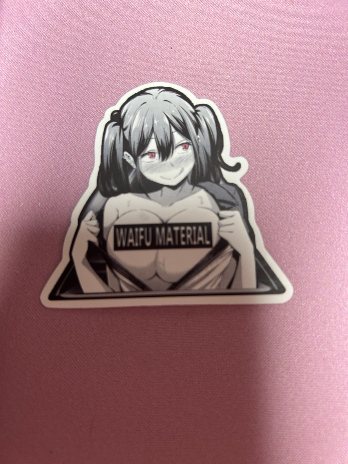 black and white waifu lewd sexy sticker #17