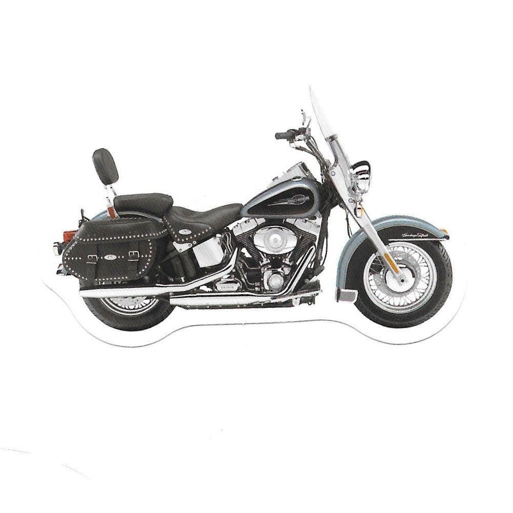 Silver Classic Cruiser Motorcycle Vinyl Sticker Vintage Touring Biker Decal Gear