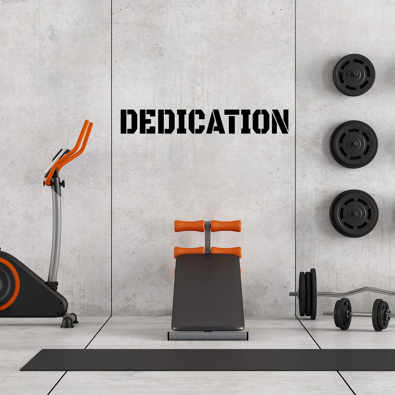 Extra Large Gym Wall Decal | Dedication | 7 in H x 48 in W| Big Lettering Hom…
