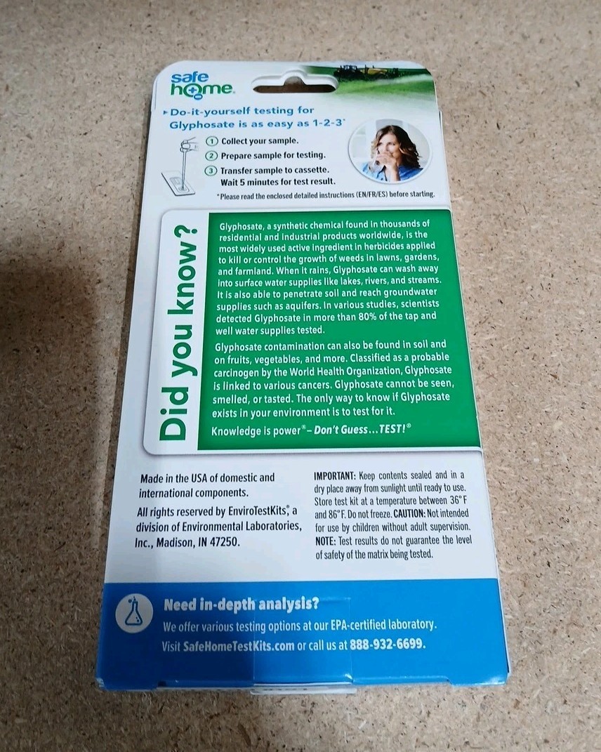 Safe Home DIY Glyphosate Test Kit Detect Toxic Herbicide in Water – 5 min test