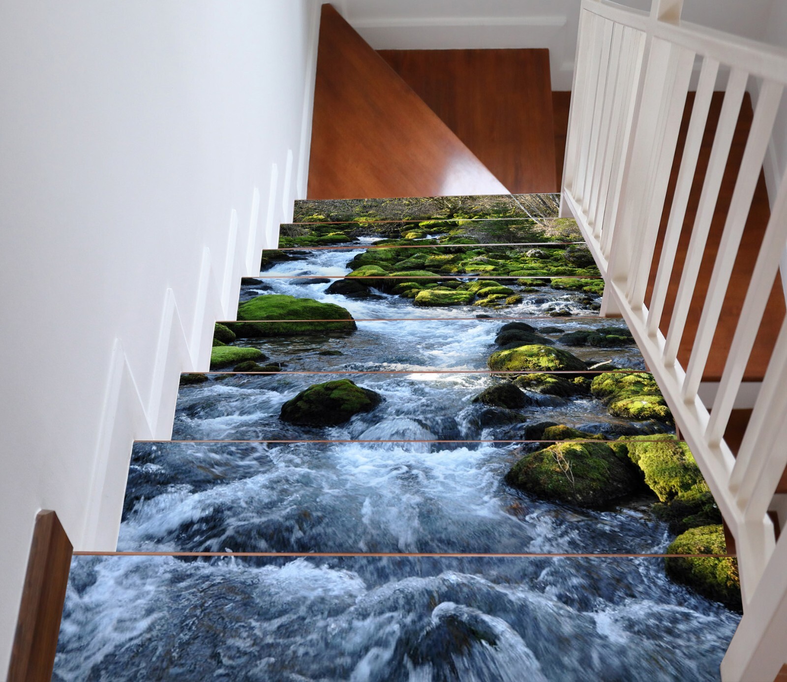 3D Green Moss W028 Stairs Risers Decoration Photo Mural Vinyl Wallpaper Vera