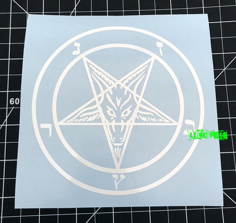 BAPHOMET PENTAGRAM DECAL STICKER VINYL satan black metal death metal goth gothic