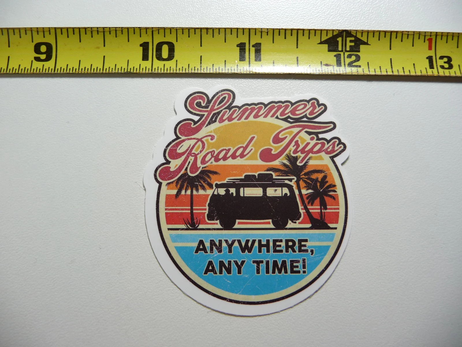 SUMMER ROAD TRIP ANYWHERE ANY TIME SMALL STICKER DECAL CAMPING TRAVEL VACATION