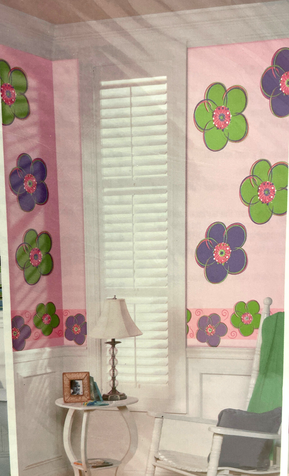 Wall Pops! 13" four large Dots self-stick removeable decals, "green poppies"