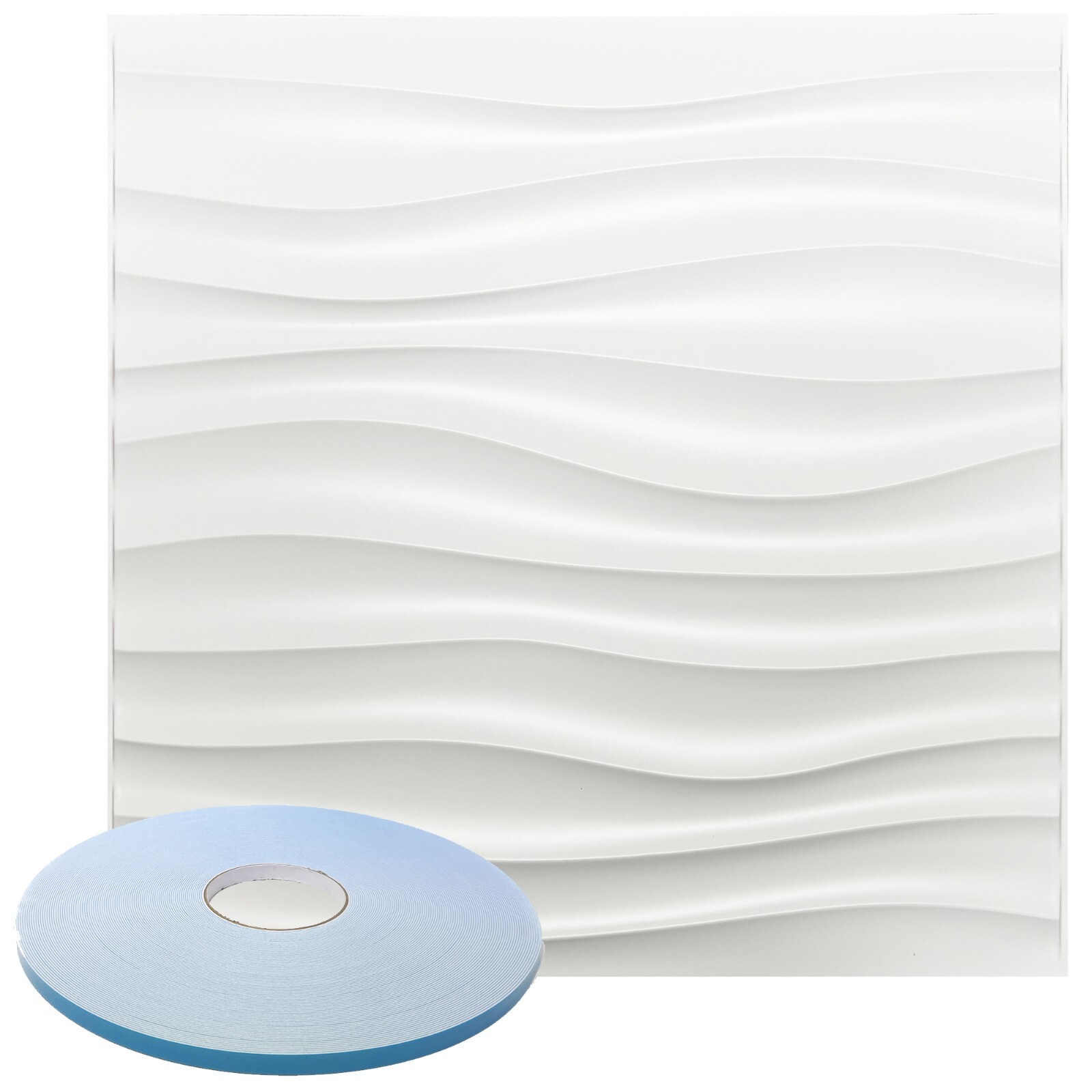 Star Textured Premium PVC 3d Wall Tile Panel 19.7" x 19.7" Pack of 12 White