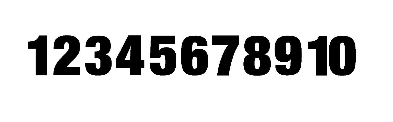 1-10 Numbers Reflective Black Sticker Vinyl Decals 1" – 10" Set Of 10 (V653-R)