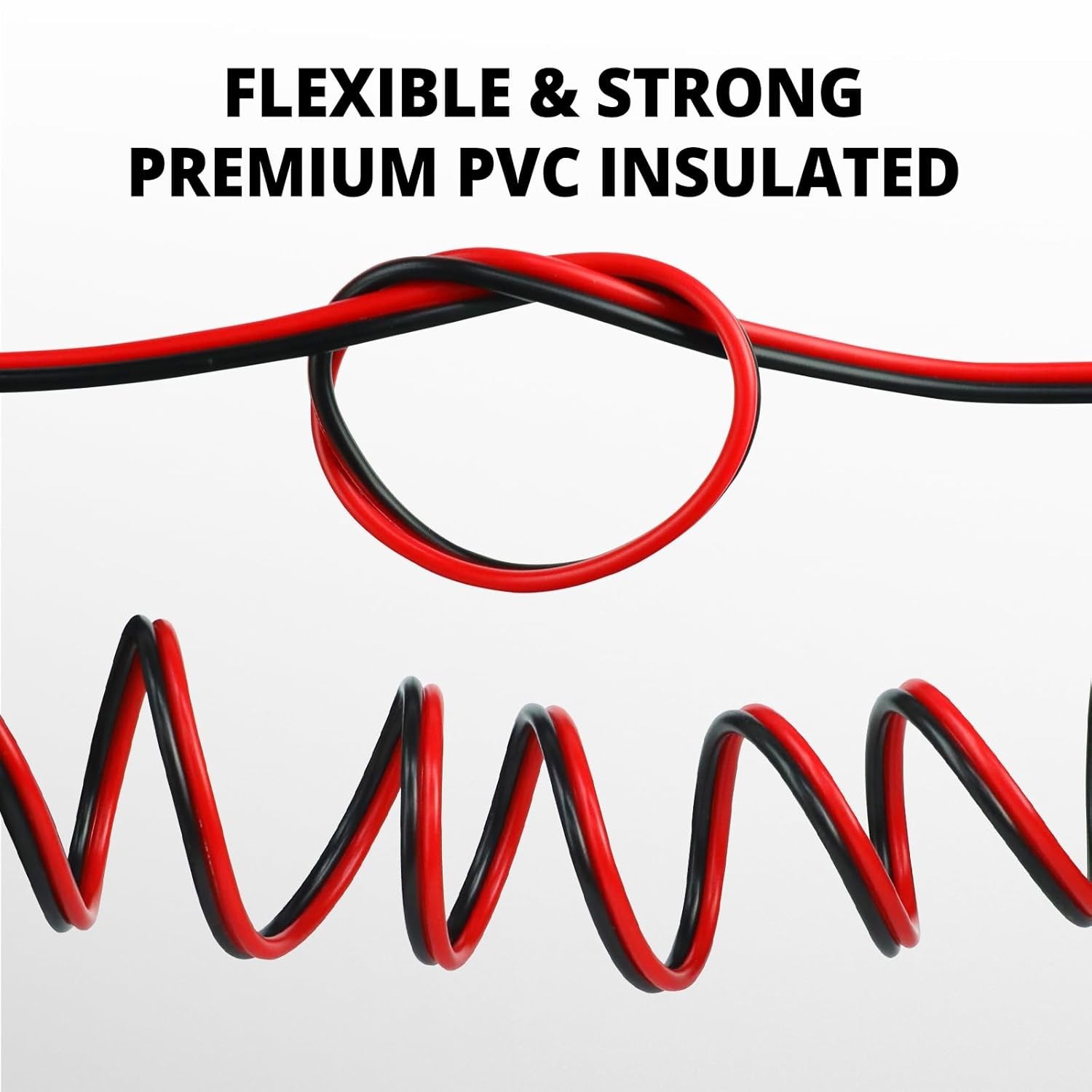 10 Gauge Wire 100FT, 2 Conductors Electrical Wire Red Black Cable, Flexible/Low