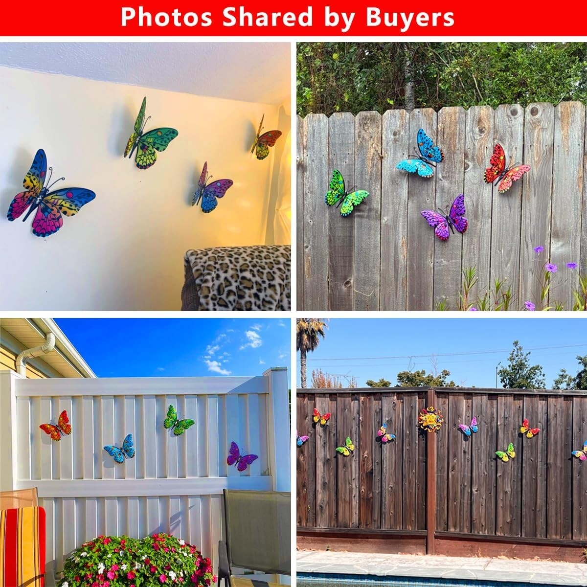 Metal Butterfly Wall Art – 9.6" Colorful Outdoor Decor for Garden Living Room