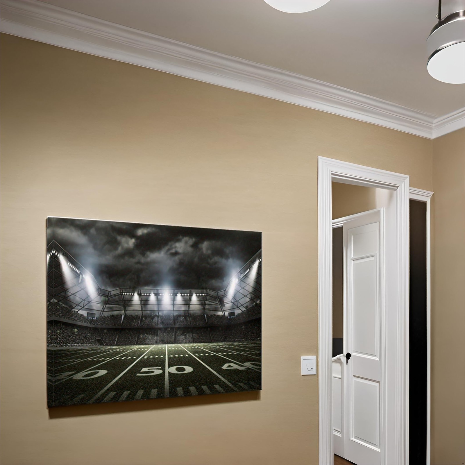 American Football Stadium Canvas Wall Art for Boys Room Gym Decor Large Sport…