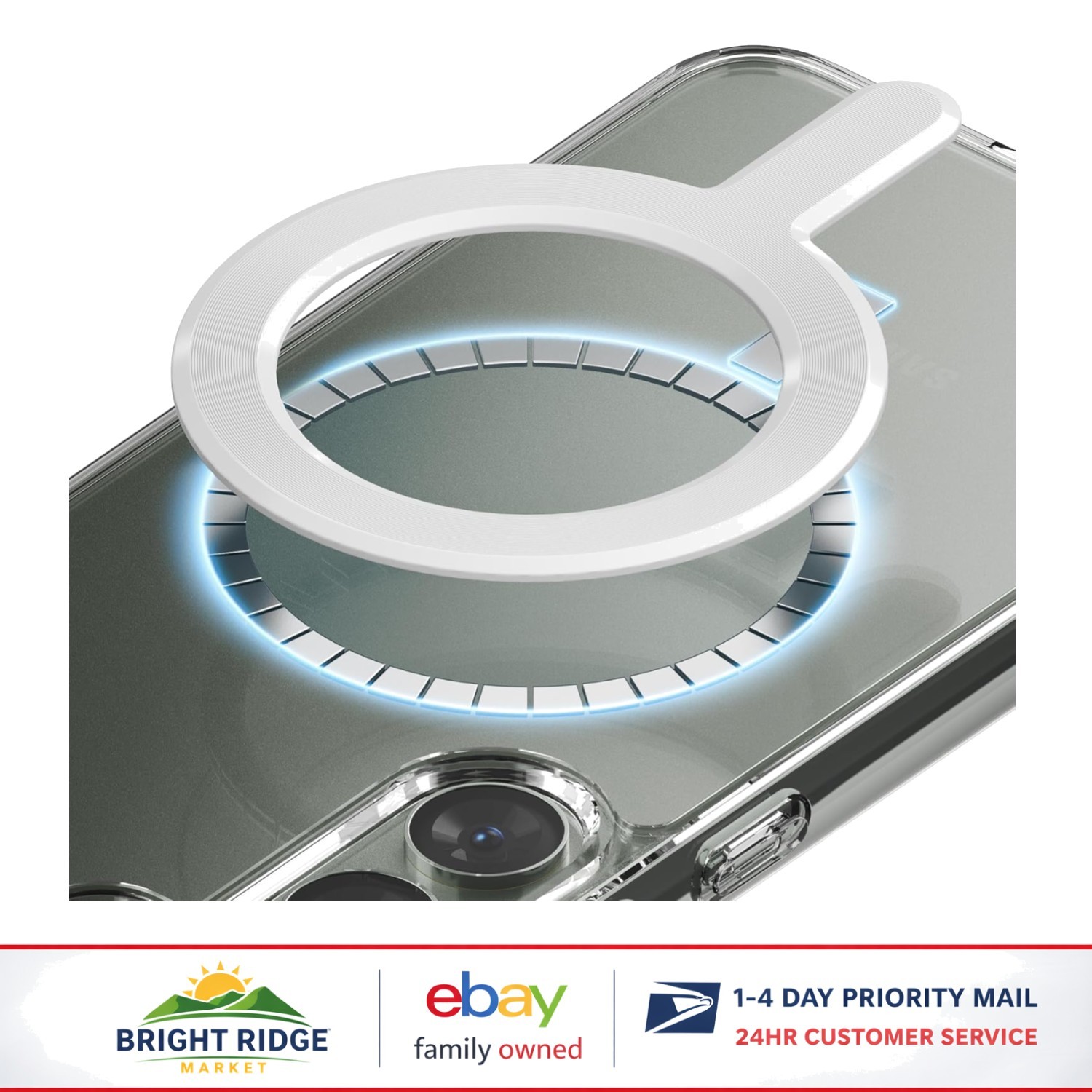 Strong Magnetic Ring for Wireless Charging, Fits iPhone and Galaxy Phones