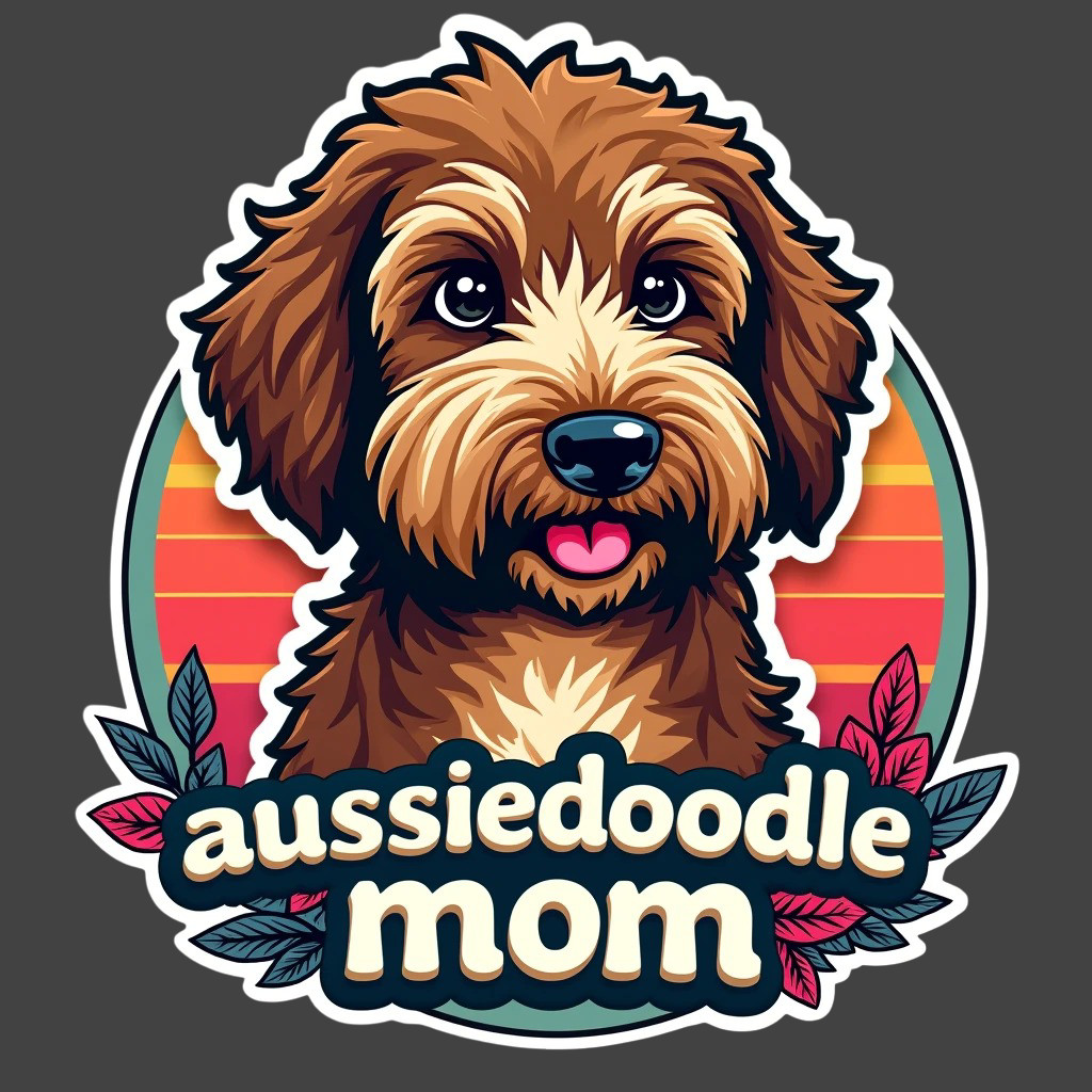 Aussiedoodle Sticker Vinyl Decal Aussiedoodle Mom Dog Retro Cute