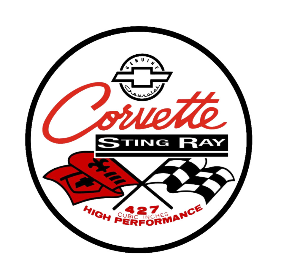 Car Classics "Corvette Stingray 427" – 4" Handcrafted Vinyl Decal Vehicle Cooler