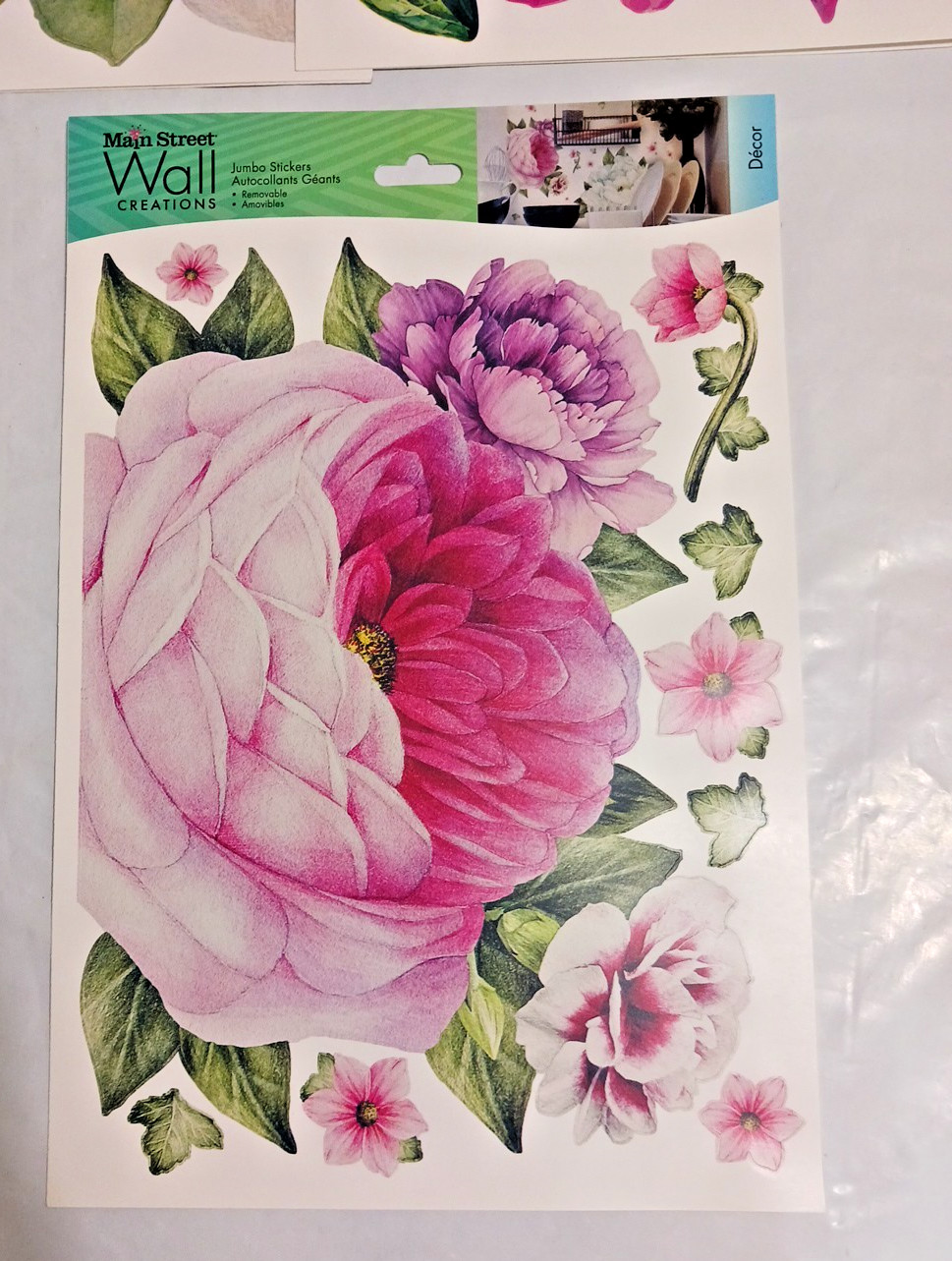 Jumbo wall stickers Large flowers decals roses lilac cactus. you get all 6 packs
