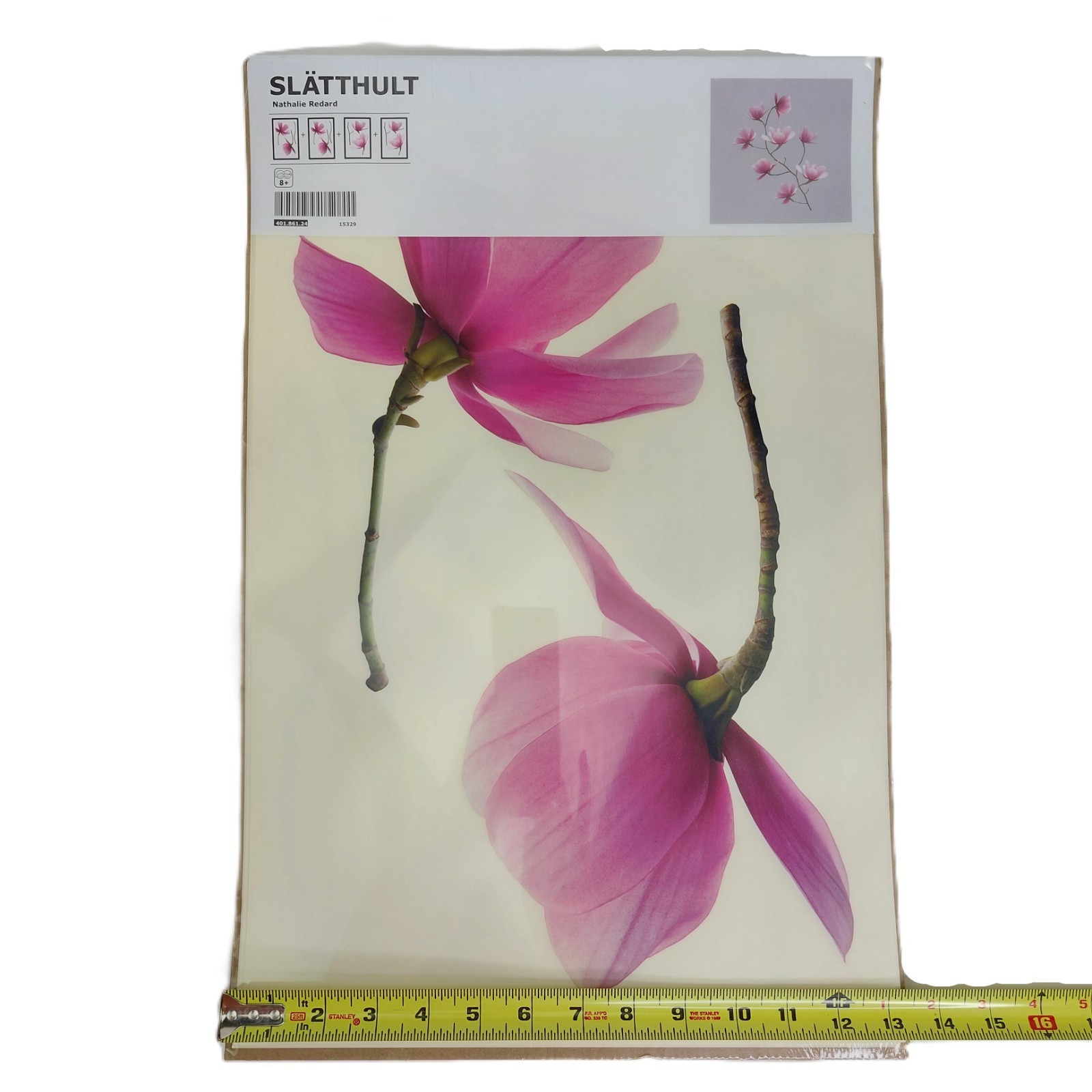 Sealed IKEA Slatthult Pink Magnolia Flowers Stickers Wall Decal 401.861.24 NOS