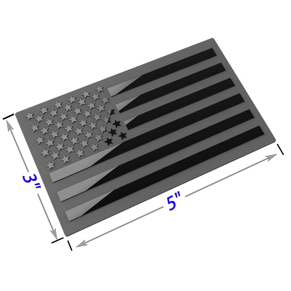 3D Metal American Flag Emblem Decal，Black American Flag Decal,for Car, Truck