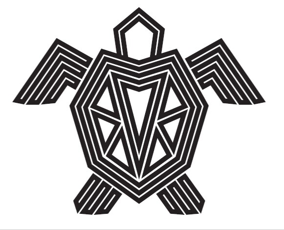 Stylized Sea Turtle Sticker 6” x 5” BLACK