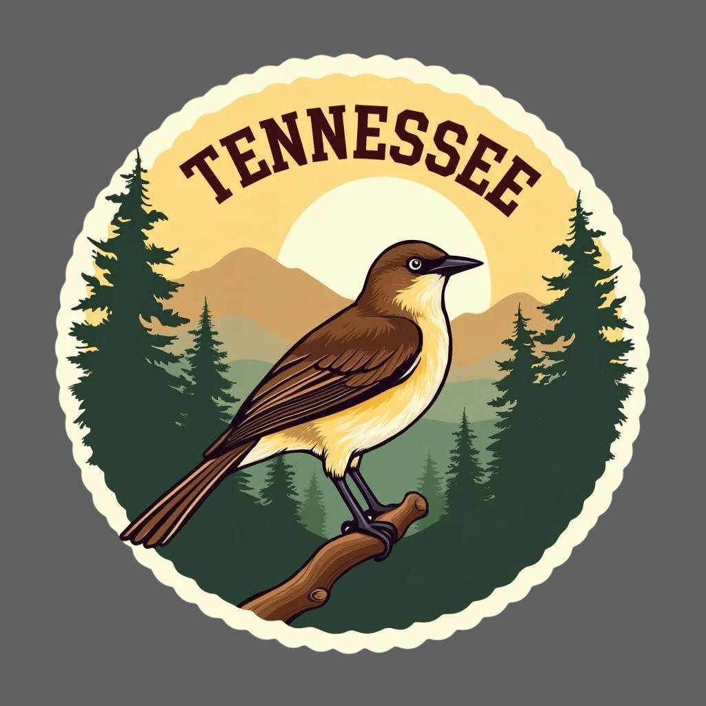 Tennessee Bird Sticker Vinyl Decal Forest Wildlife Nature Scenic Design