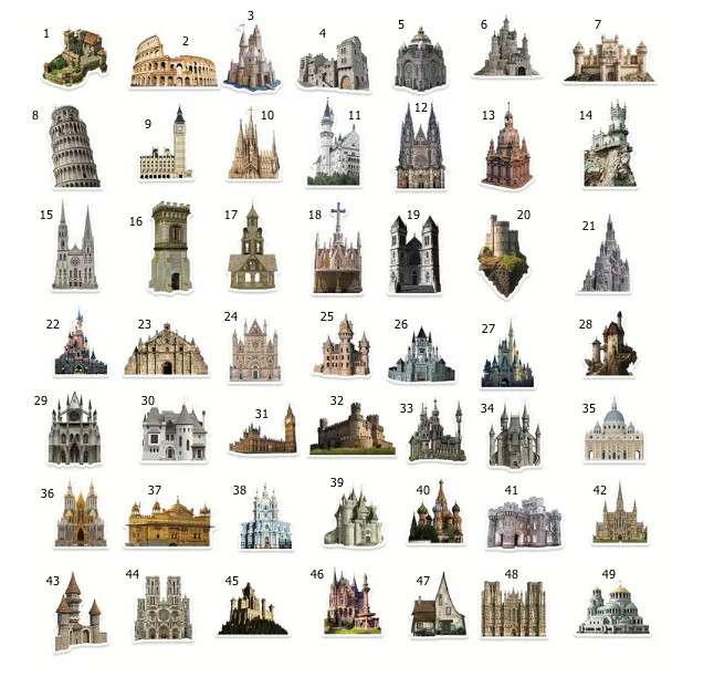 MEDIEVAL CASTLES Vinyl Stickers – Select A Sticker