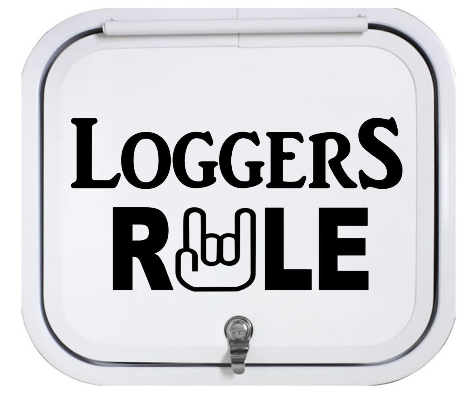 LOGGERS RULE DECAL STICKER TREE LOGGER AXE CHAINSAW ART C1001