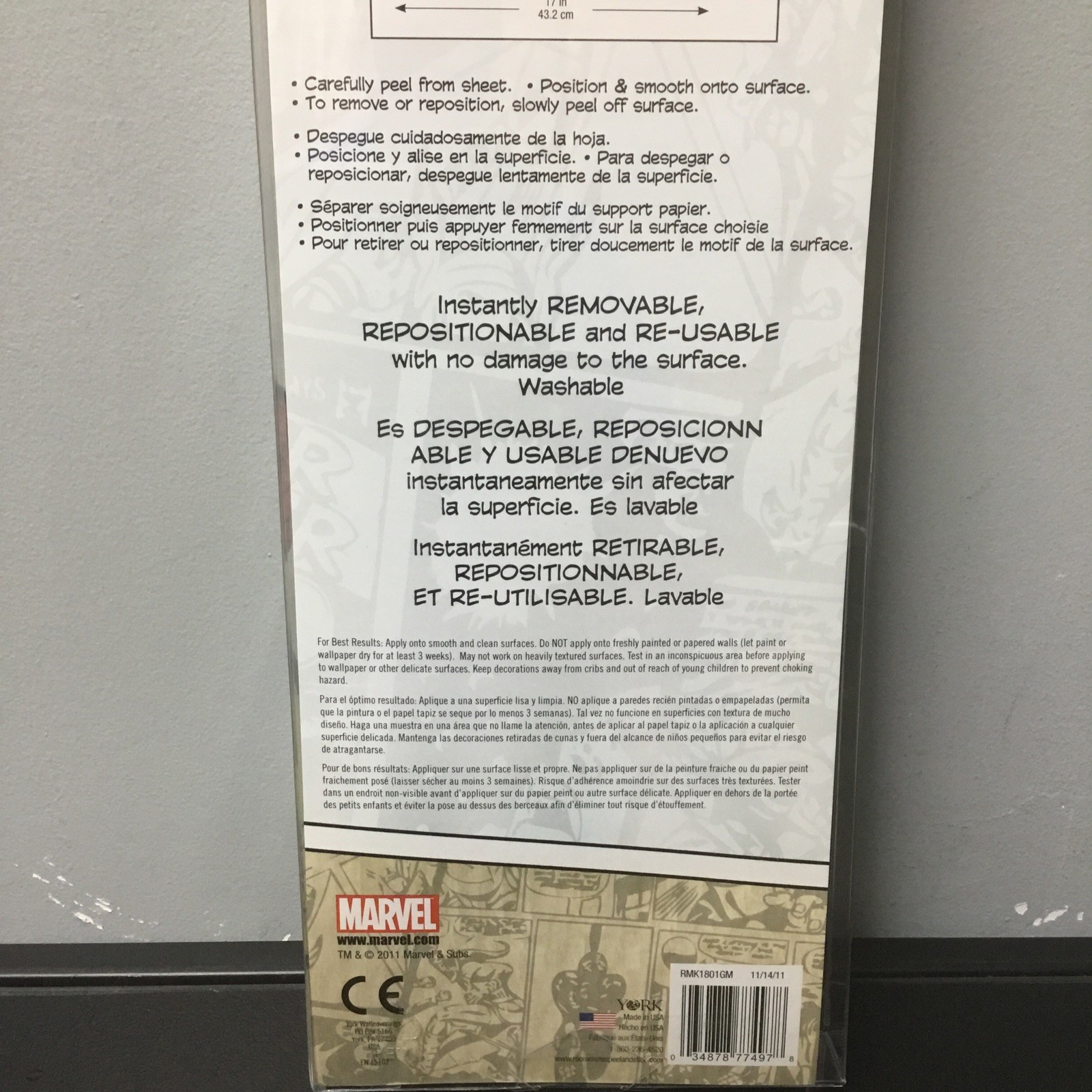 Marvel Comics Spider-Man Giant Peel & Stick Decal 17"x24" Amazing Fantasy Cover