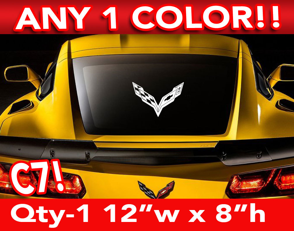 CORVETTE STINGRAY C7 CAR OR WALL DECAL STICKER 12"w x 8"h ANY 1 Color
