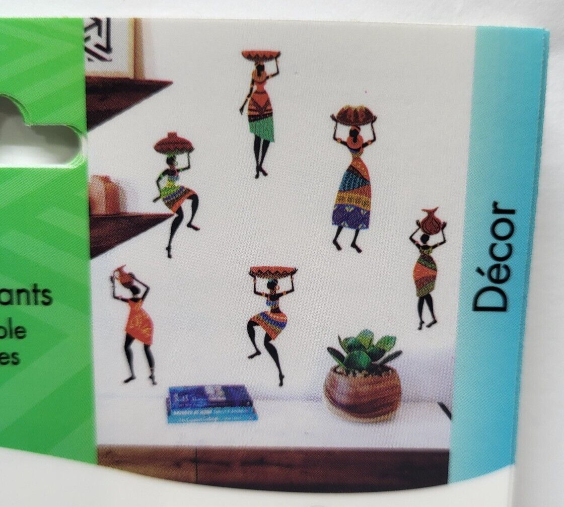 Wall Art Boarder Decor Decal Stickers African Women 6 cards Of 6 ( 36 total )