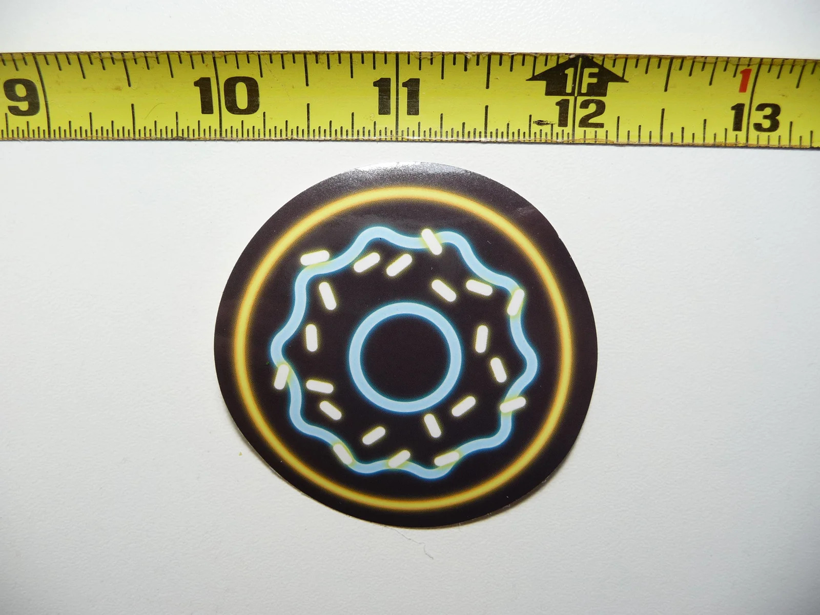 NEON SMALL STICKER DECAL DONUT DOUGHNUT BREAKFAST BAKERY TREAT LAPTOP FUNNY