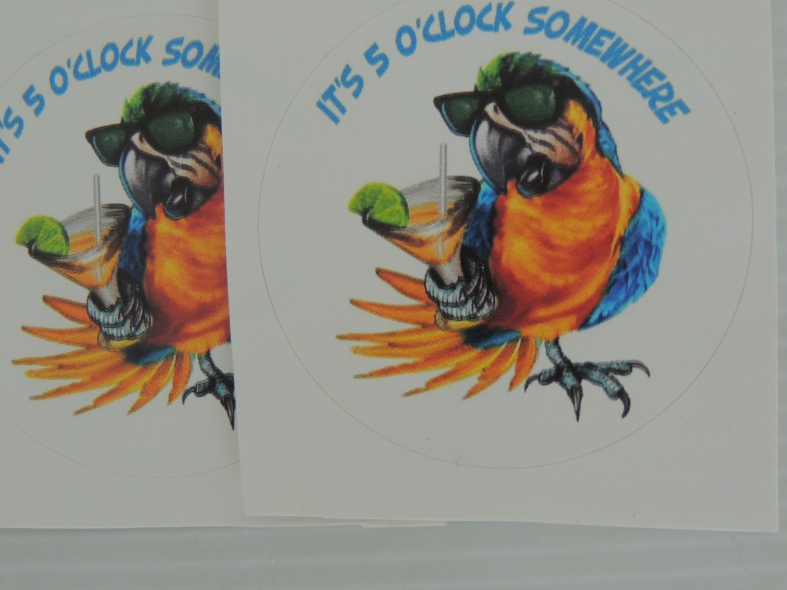 It's 5 O'clock Somewhere Sticker Decal Bumper Sticker 6 PC Round each 2 3/4 in