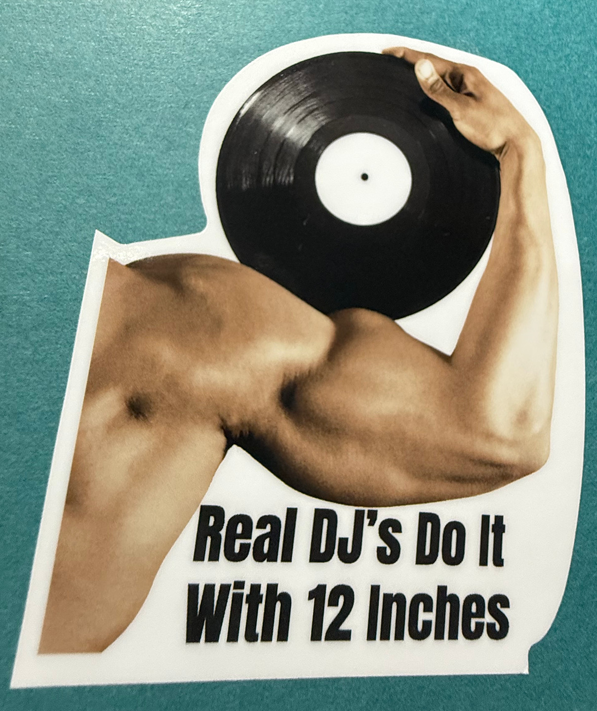 DJ Glossy Vinyl Sticker 3" x 2.5" Real DJ's Do It With 12 Inches