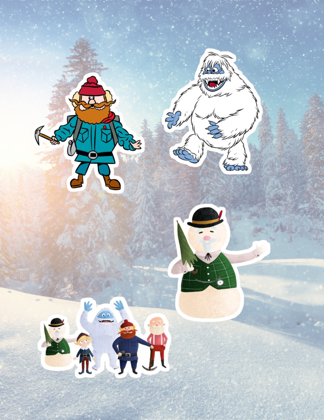 Rudolph & Friends Christmas 4pk Sticker Pack