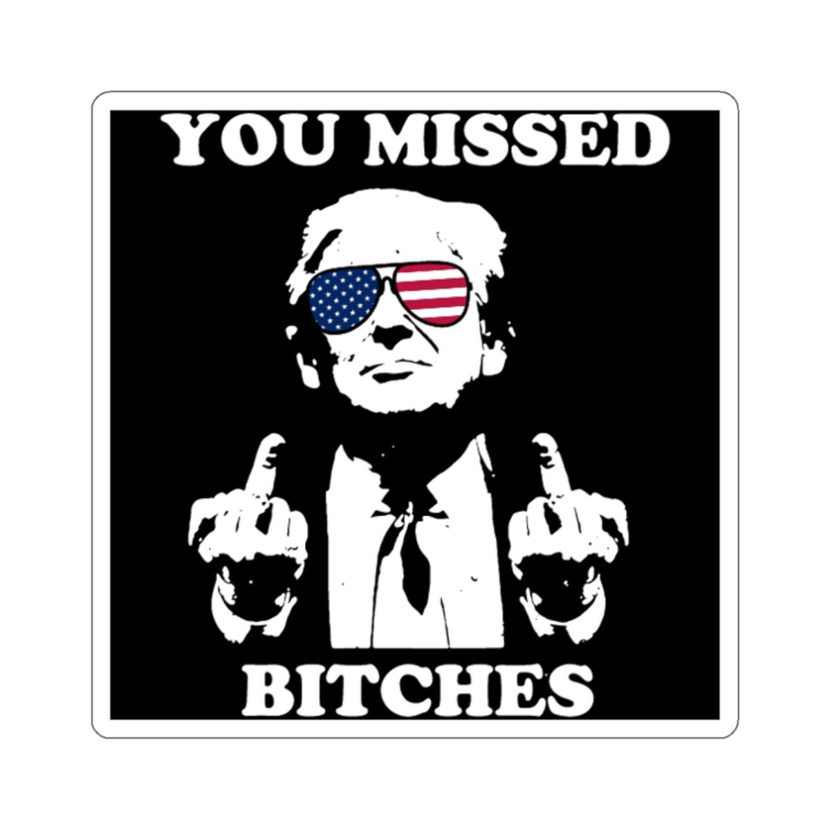 Middle Finger Donald Trump Sticker, Political Protest Decal, Trump Laptop Decal
