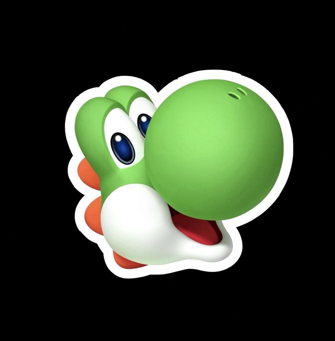 Green Yoshi, Super Mario, Nintendo, Fun Adorable Glossy Vinyl sticker, Decal