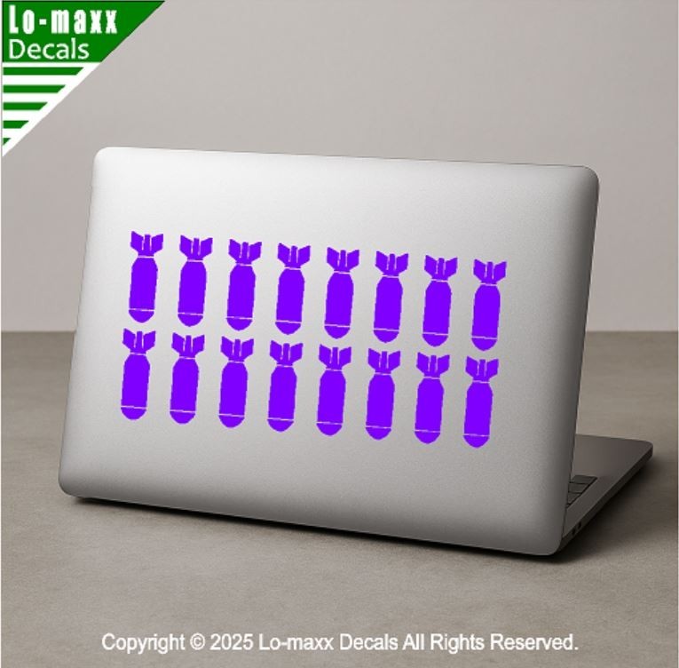 Bombs Away Fighter Bomber WW 2 Military Die Cut Vinyl Decal High Quality