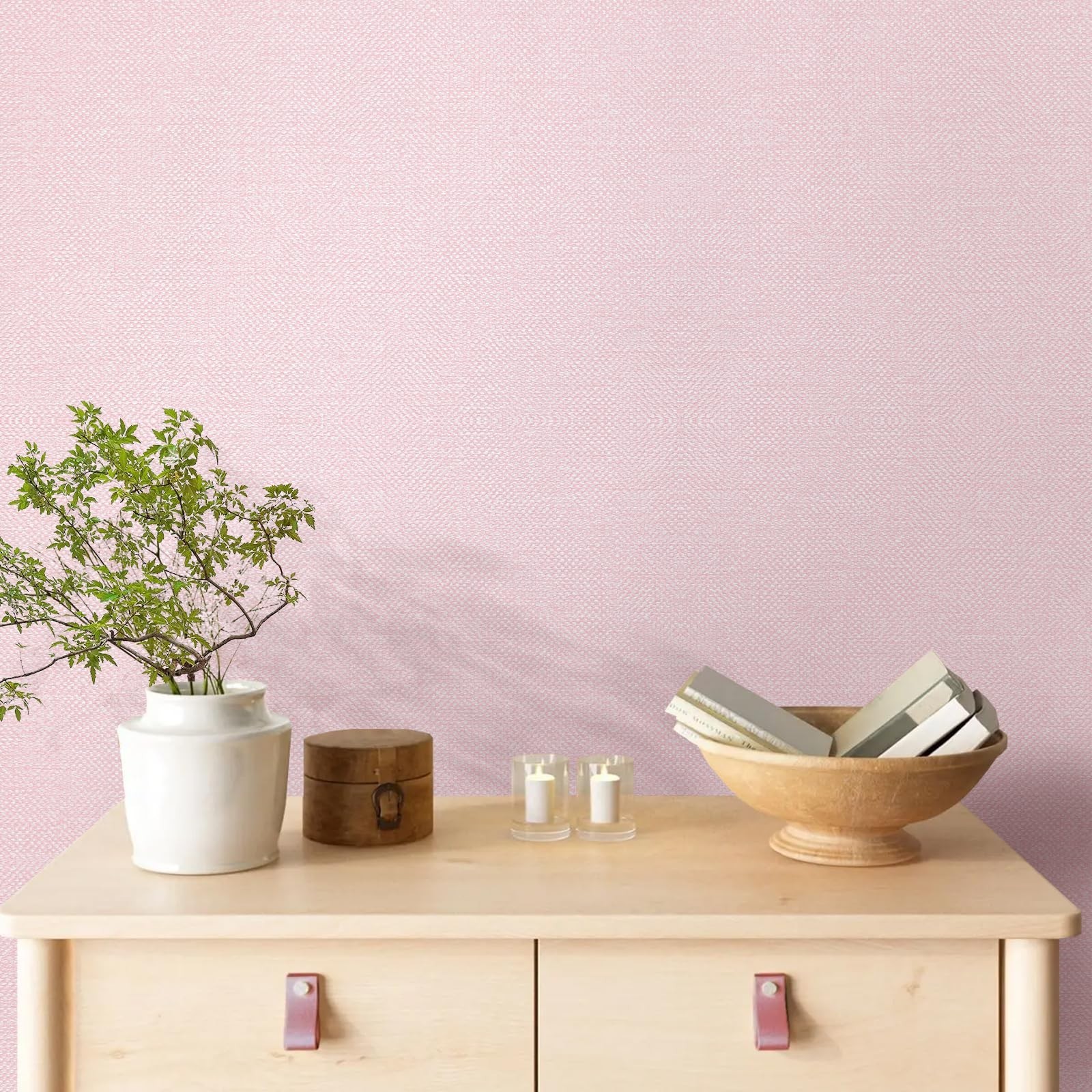 Pink Grasscloth Wallpaper Peel and Stick Textured Contact Paper 15.75inchx118…