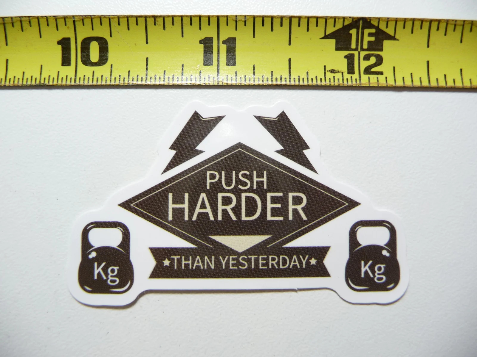 PUSH HARDER THAN YESTERDAY SMALL STICKER DECAL EXERCISE WEIGHTS WEIGHTLIFTING