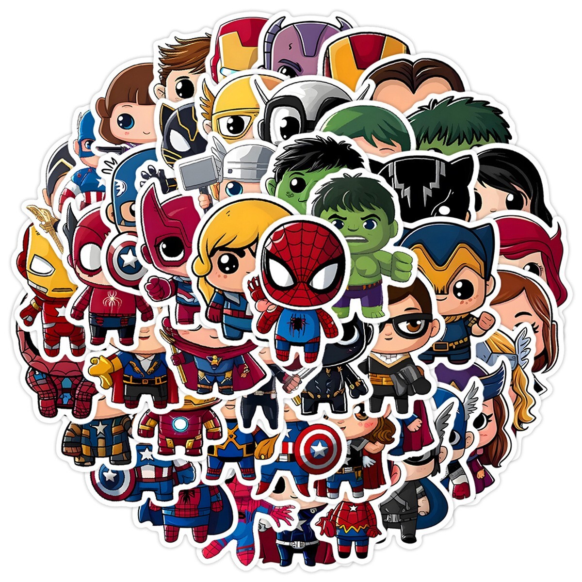 50pcs Waterproof Vinyl Stickers Marvel The Avengers Luggage Phone Laptop Fridge