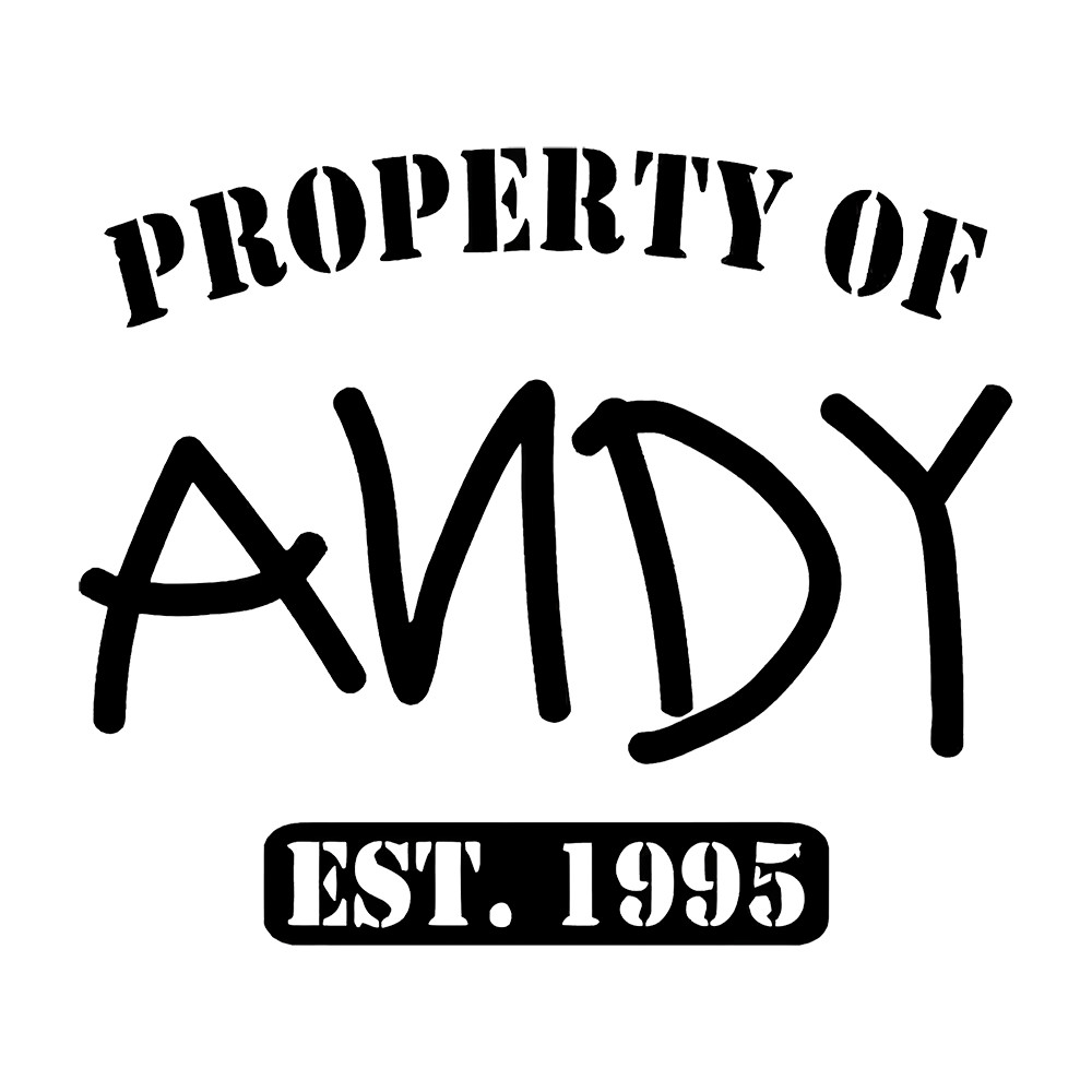 6" Disney Pixar Toy Story Property of Andy EST. 1995 Vinyl Decal Sticker